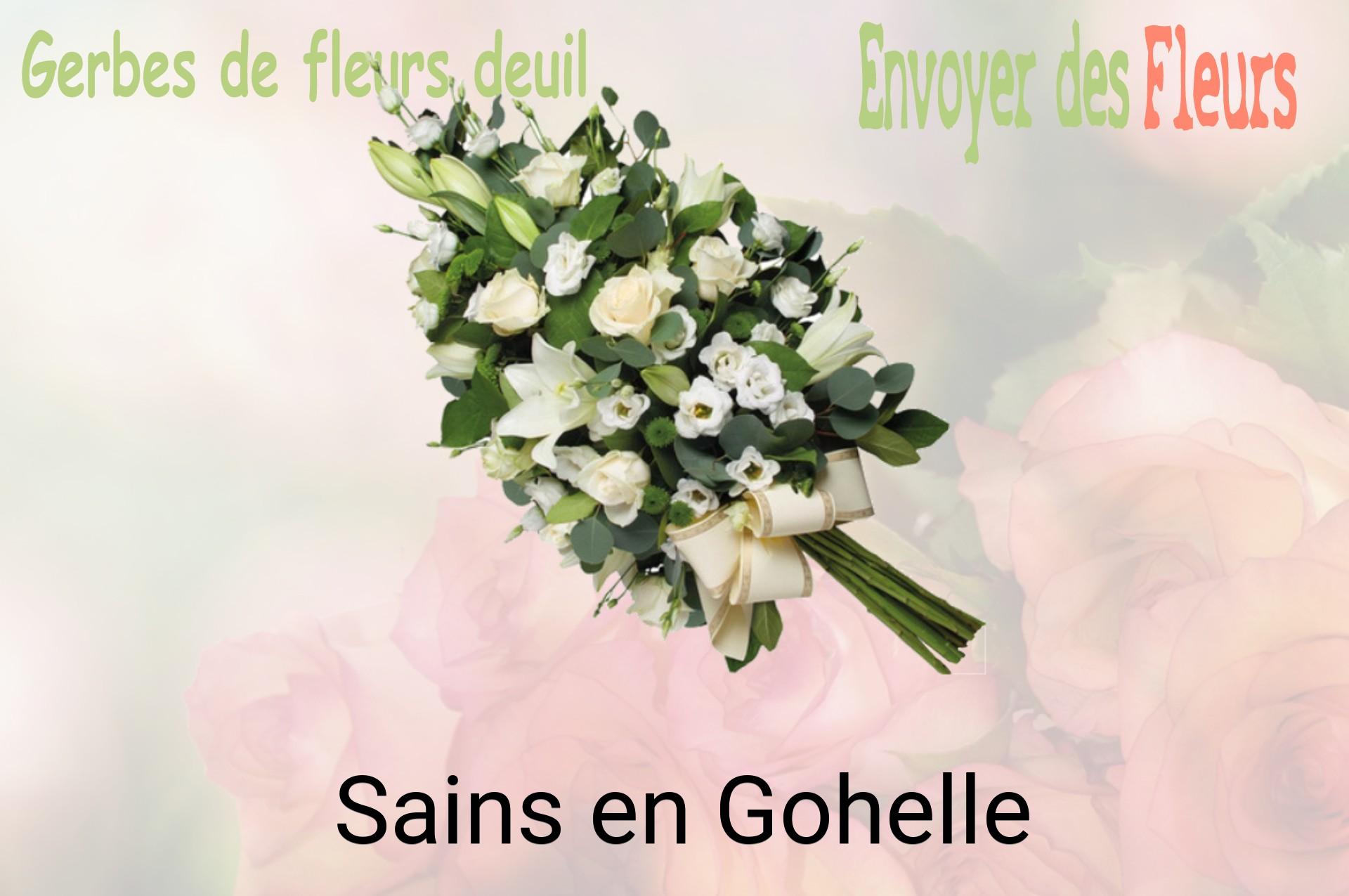 Gerbe de fleurs de deuil livrée à Sains-en-Gohelle
